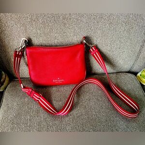 Kate Spade crossover red leather purse